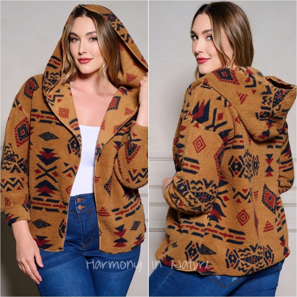 Plus Size Western Charm Plush Cardi
